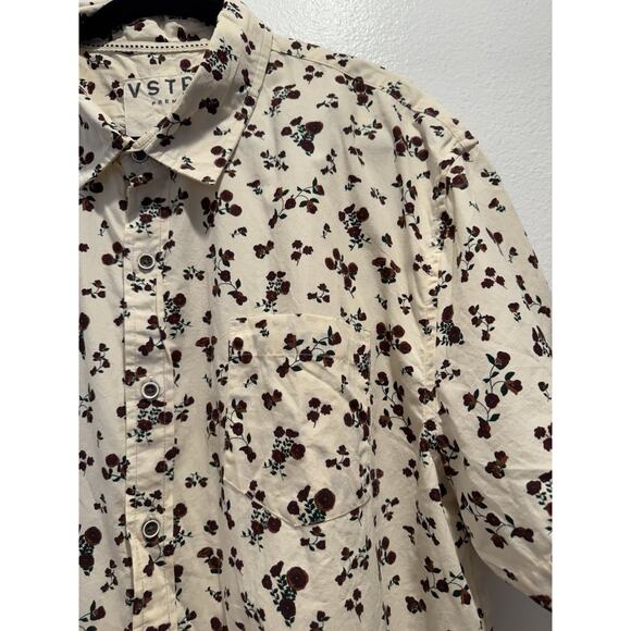 VSTR Premium Floral Print Short Sleeve Shirt Men’s Size XXL Button Front Cotton - Picture 3 of 8
